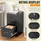 2 Drawer Vertical File Cabinet with Lock for Home Office
