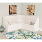 Tobin Traditional Solid Wood Backless Storage Corner Nook Breakfast Bench Cushion White - Linon