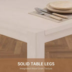 Modern Dining Set - 80 Table + 6 Cushioned Chairs, Solid Wood Frame, 400lbs Table Capacity, Easy Assembly