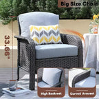 HOMLUX Set of 2 Patio Wicker Chairs Set Outdoor All Weather High Back Rattan Chairs