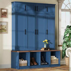 GDFStudio Jessica Farmhouse 4-in-1 Hall Tree with Hidden Hooks and Storage Bench