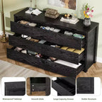 Wide Modern 7-Drawer Dresser for Bedroom, Large Wooden Chest of Drawers with Storage Organizer for Living Room, Hallway & Entryway