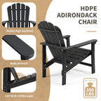 Vrakae 6 Pcs Patio HDPE All-Weather Stacking Adirondack Chair