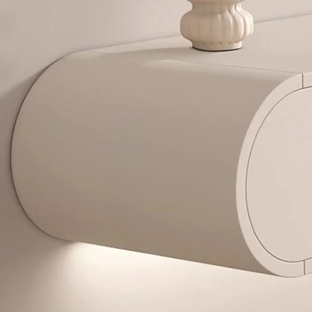 White Wooden Floating TV Stand with Storage for Living Room