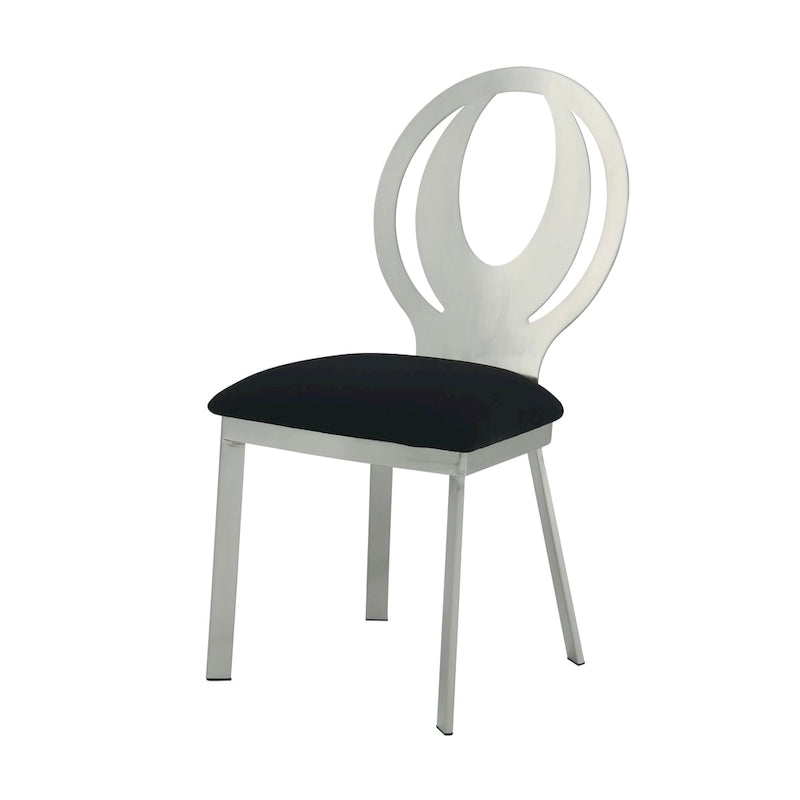 Heer Modern Black Steel U-shaped Pedestal 7-Piece Dining Set by Furniture of America