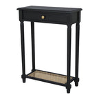 Lenora 1-drawer Solid Wood Console Accent Table with Cane Shelf by East at Main