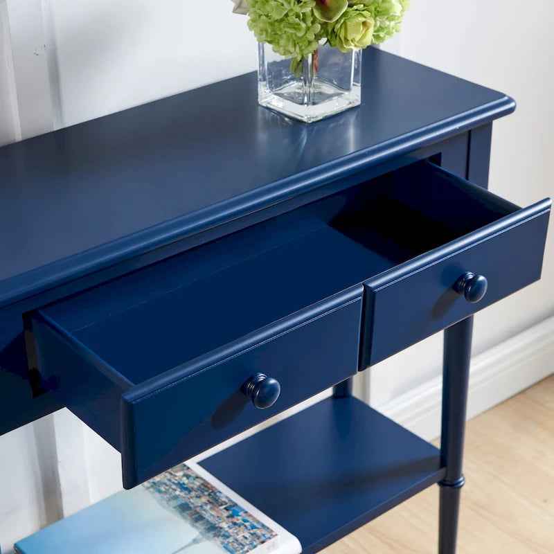 Leick Home Coastal One Drawer Narrow Hall Console Sofa Table