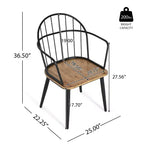 5 Piece Dining Table Set Dining Set with 4 Dining Chairs and Round/Square Table, Black+Natural/Walnut-ModernLuxe