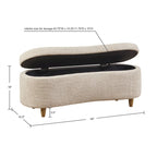 INK+IVY Bailey Taupe Boucle Flip Top Storage Bench