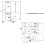 Whisen 73 Freestanding Wooden Kitchen Pantry Cabinet with Drawers and Adjustable Shelves for Storage and Organization in Dining Room or Kitchen