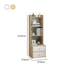 Modern Tall Wood Spacious Shelves 2-Drawer Nightstand