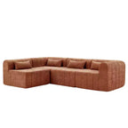 145.5 Modern Convertible Sectional Sofa, Upholstered 4-Seater Sectional Sofa with Compressed Sponge, Living Room L-Shaped Sofa-Panipeachy