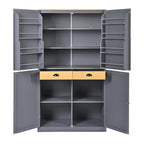 40.2x20x71.3 High Freestanding Kitchen Pantry Large Cupboard Storage Cabinet with 2 Drawers 2 Adjustable Shelves 8 Door Shelves