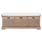 SAFAVIEH Fiorello 3-Drawer with Cushion Storage Bench - 47.3 W x 15 L x 19 H - 47Wx15Dx19H