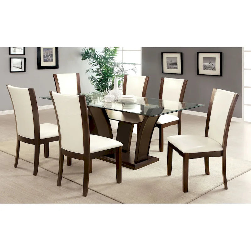 Bind Contemporary Solid Wood Open-Shelf 7-Piece Dining Table Set by Furniture of America