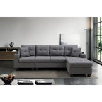 Sectional Sofa Living Room with L Shape Chaise Lounge and cup holder