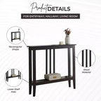 Narrow Console Table with Shelves for Entryway, Hallway or Living Room