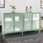 Metal Tempered Glass Cabinet with Adjustable Shelf