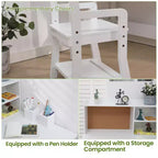 COZONY Kids Corner Desk and Chair Set, L-Shaped Study Table for Boys and Girls Ages 38