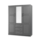 Palace Imports 100% Solid Wood Cosmo 3-Door Wardrobe Armoire with Solid Wood or Mirrored Doors