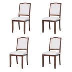 Set of 4 Farmhouse Dining Chairs with High Backs and Upholstered Seating