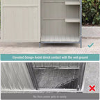 Outdoor Storage Shed with Floor, 68 Tall Garden Tool Shed with Adjustable Shelves
