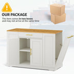 Moasis 53-inch Rolling Kitchen Island Storage Cabinet Portable Mobile Kitchen Cart