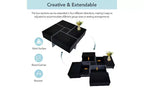 Extendable Puzzle-Top Coffee Table with 4 Hidden Storage Compartments