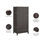 Somerset Tall Entryway Cabinet with Doors and Drawer by Bush Furniture