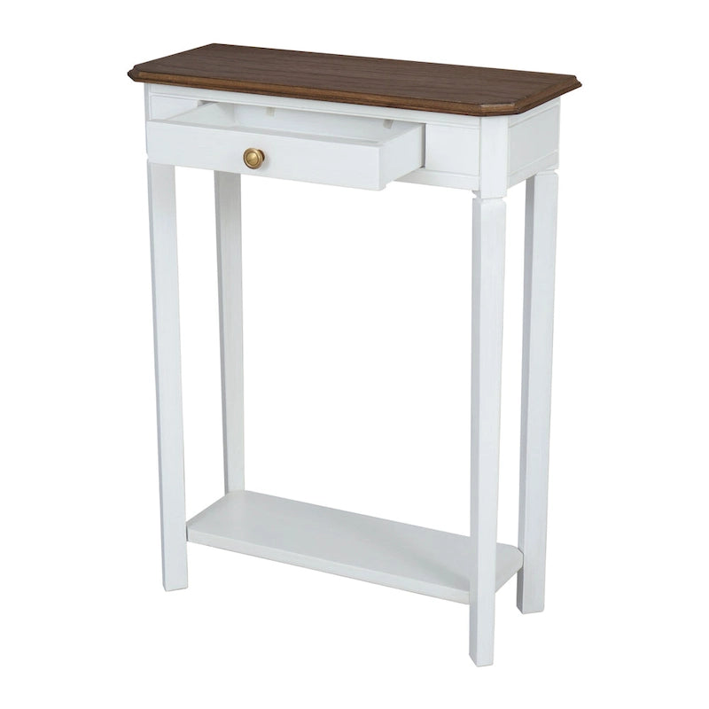 Marnie Two-tone 1-drawer Solid Wood Console Accent Table with Shelf by East at Main