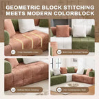 110.23 in. W Colorblock Modular 4-Seater Chenille Sofa with Curved Armrests