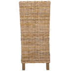 Set of 2 Natural Wicker Dining Chairs 19W x 22D x 41H, Boho Coastal Style