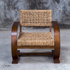 Natural Woven Banana Fiber Bohemian Accent Chair