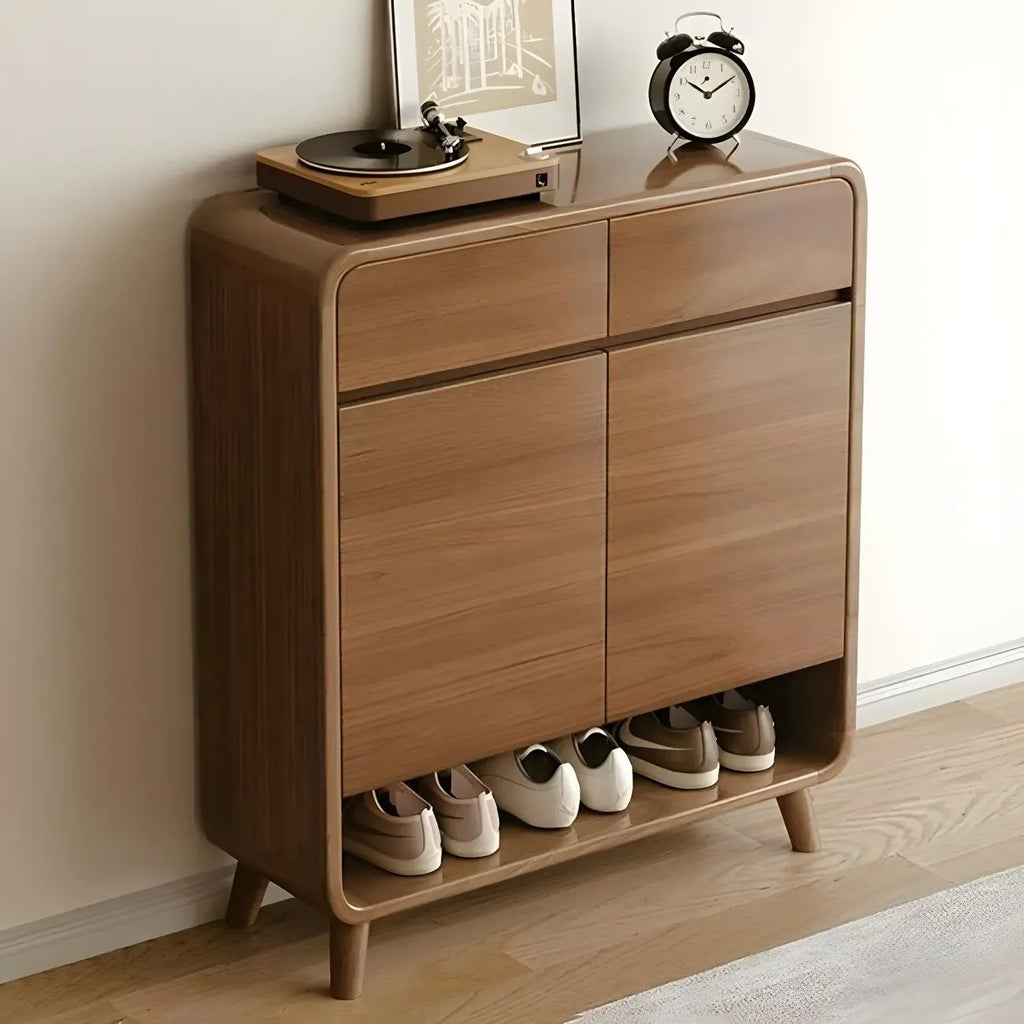 Modern Wood Hallway Medium Shoe Storage Cabinet