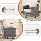 Ovios Tampa 8pc Wicker Outdoor Patio Furniture Conversation Sofa Set with Swivel Chairs and Cushions
