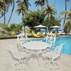 5-Piece Cast Aluminum Patio Dining Set with 4 Swivel Chair