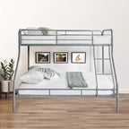 Full Metal Bunk Bed Low Height Safety Design with Guardrails, Angled Ladder and Underbed Storage