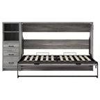 GDFStudio Bennett Metal and Wood Murphy Bed, Folded into a Cabinet