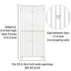 unipaws Extra Tall Cat Pet Gate 74 Inch High with Doors Locks