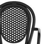 Flash Furniture 4 Pack Lourdes Indoor/Outdoor Commercial Thonet Bistro Stacking Chair with Arms, PE Rattan and Aluminum Frame