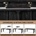 Modern Dining Set - 80 Table + 6 Cushioned Chairs, Solid Wood Frame, 400lbs Table Capacity, Easy Assembly