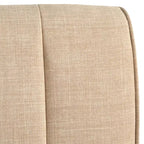 Lifestorey 4pc Kerrington Channel Back Banquette Dining Set Walnut/Cream: Linen-Look Fabric, Pedestal Table