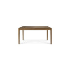 Natural Teak Extendable Dining Table with Concealed Extension Leaf for Dining Room