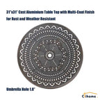 5-Piece Cast Aluminum Patio Dining Set with 4 Swivel Chair