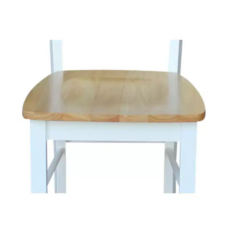 3pc Dining Table with 2 Ladderback Chairs White/Natural ¨C International Concepts: Solid Wood, Square, Non-Extension