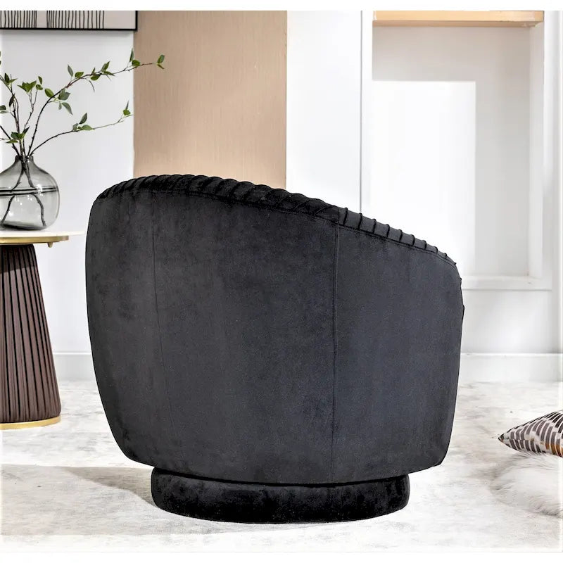 Small Milvo Velvet Swivel Barrel Chair