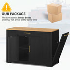 Moasis 53-inch Rolling Kitchen Island Storage Cabinet Portable Mobile Kitchen Cart