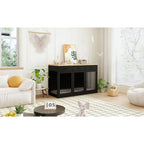 Modern Large Dog Crate with Storage Drawers - Elegant Espresso Finish