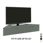 47 Corner Floating TV Stand, 3 Shelves, Transitional Style, Space-Saving Wall Mount