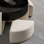 31.5 Modern Coffee Table, Lift Top Coffee Table with 3 Ottomans, Black - 31.5 X 31.5